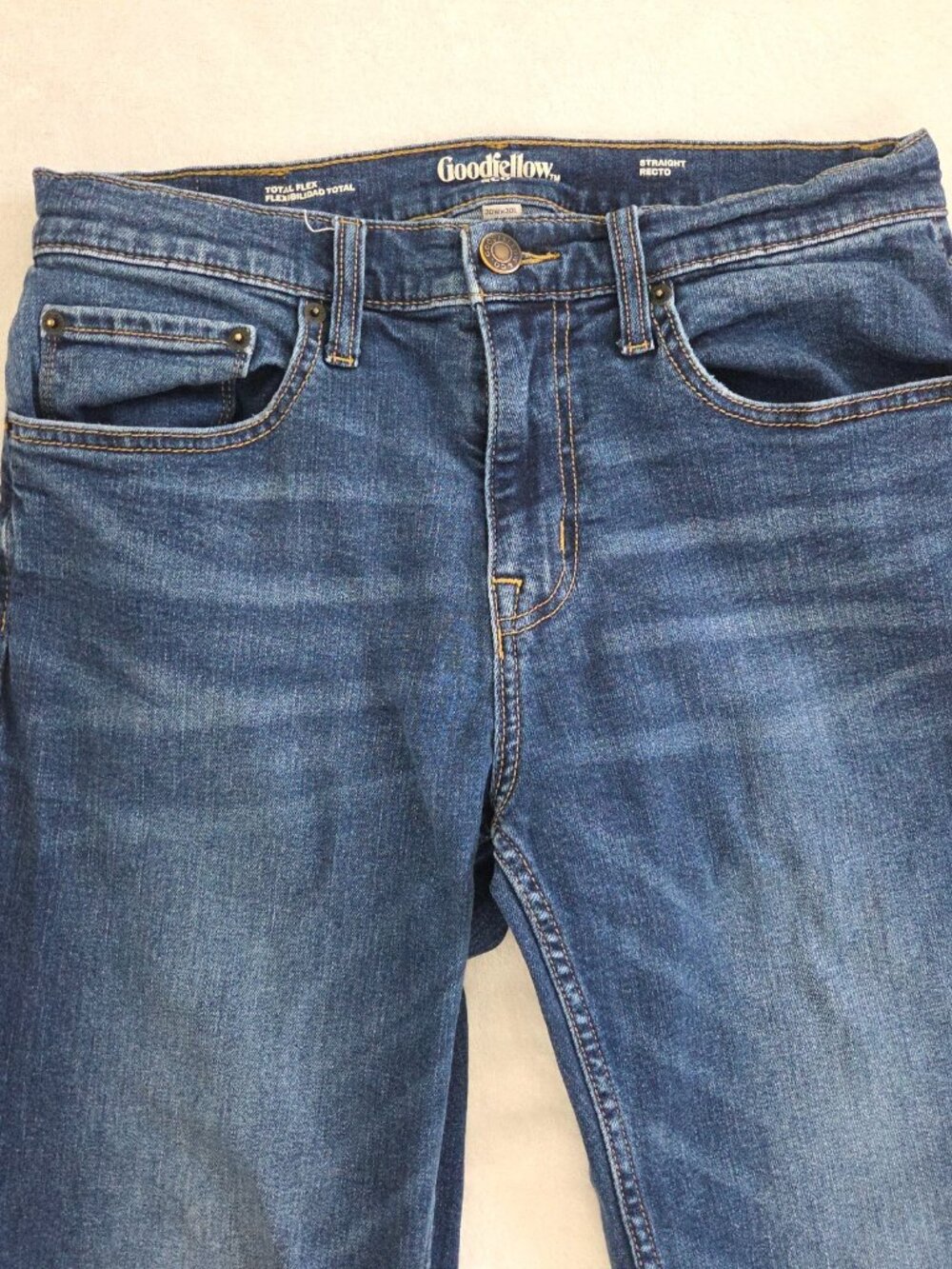 Goodfellow Co Mens 30x30 Jeans Straight Leg Medium Wash Stretch Denim Blue Flex - Picture 3 of 13